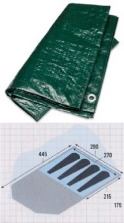 Gelert Stratus Tunnel 4 DLX Footprint Groundsheet Shaped To Fit 290 X 442cms