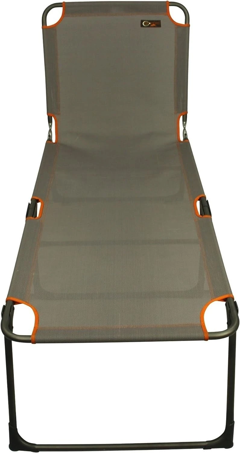 Portal Outdoor Lounger Sun Or Camping Bed Green With Orange Headrest And Stitching PT-CH-AVA 7 Portal Outdoor Lounger Sun Or Camping Bed Green With Orange Headrest And Stitching PT-CH-AVA - Image 5