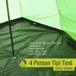 Summit Camping Festival 4 Person Hydrahalt Tipi Tent - GREEN 571046G -Vango Sales 91p6yzl gvl. ac sl1500 1