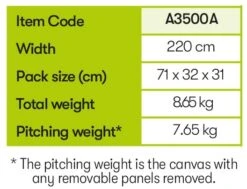 Quest Falcon Inflatable Air 220 Porch Awning A3500A -Vango Sales a3500a 10 midsize 2