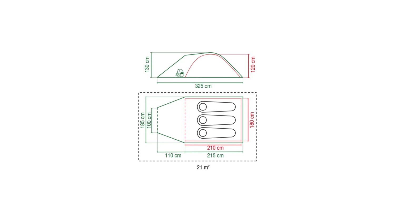 Coleman Darwin 3 Plus Tent 2176904 4 Coleman Darwin 3 Plus Tent 2176904 - Image 2