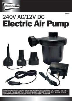 Streetwize Electric Air Pump 240/12 Volt SWAP -Vango Sales image 3