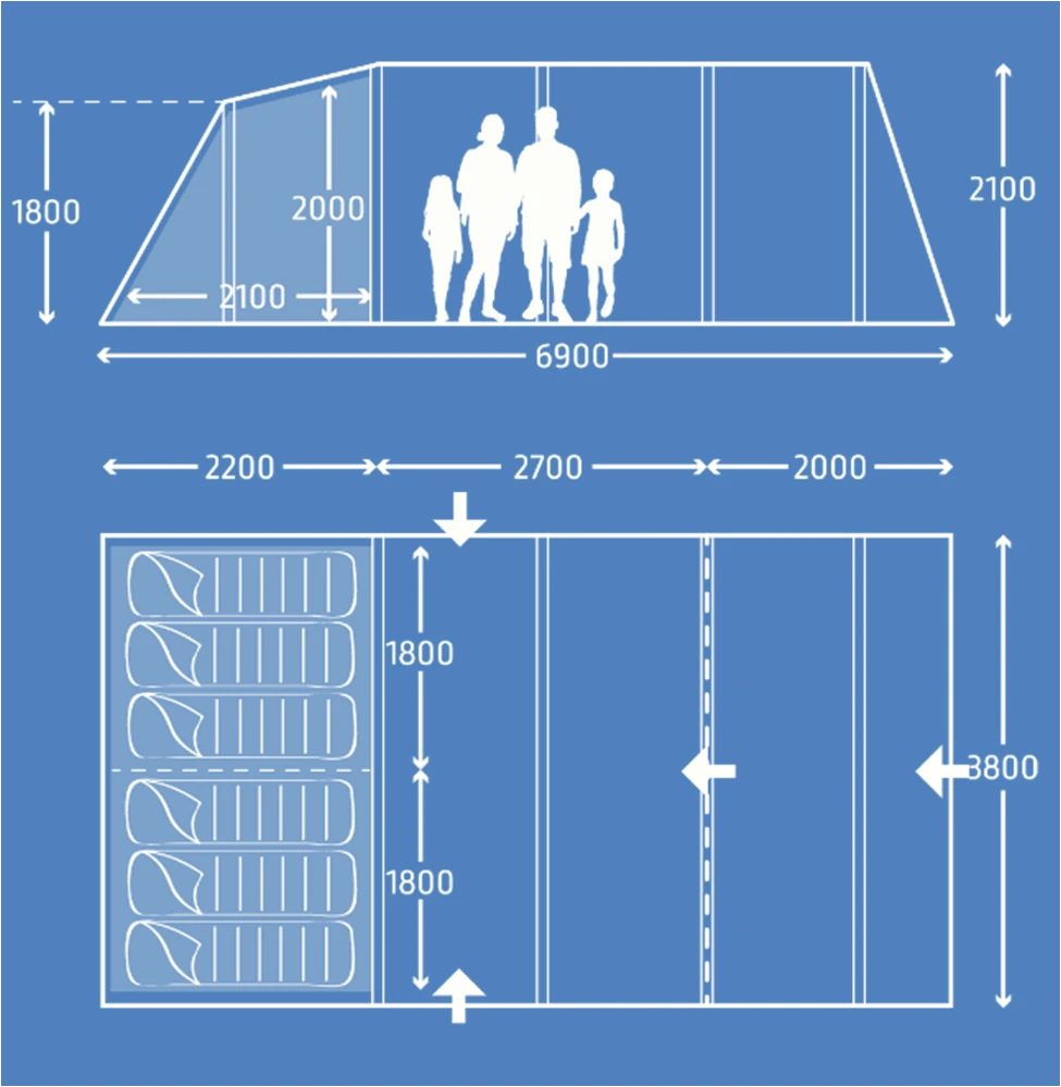 Kampa Hayling 6 AIR Package With Carpet And Groundsheet 9120001253 3 Kampa Hayling 6 AIR Package With Carpet And Groundsheet 9120001253