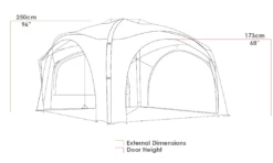 Zempire Aerobase 3 Inflatable Shelter Gazebo 350x350cm ZE-0160350-001 INC 1 WALL -Vango Sales s l1600 3 1 25