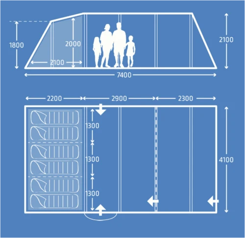 Kampa Croyde 6 AIR POLYCOTTON Package With Carpet And Groundsheet 5 Kampa Croyde 6 AIR POLYCOTTON Package With Carpet And Groundsheet - Image 3